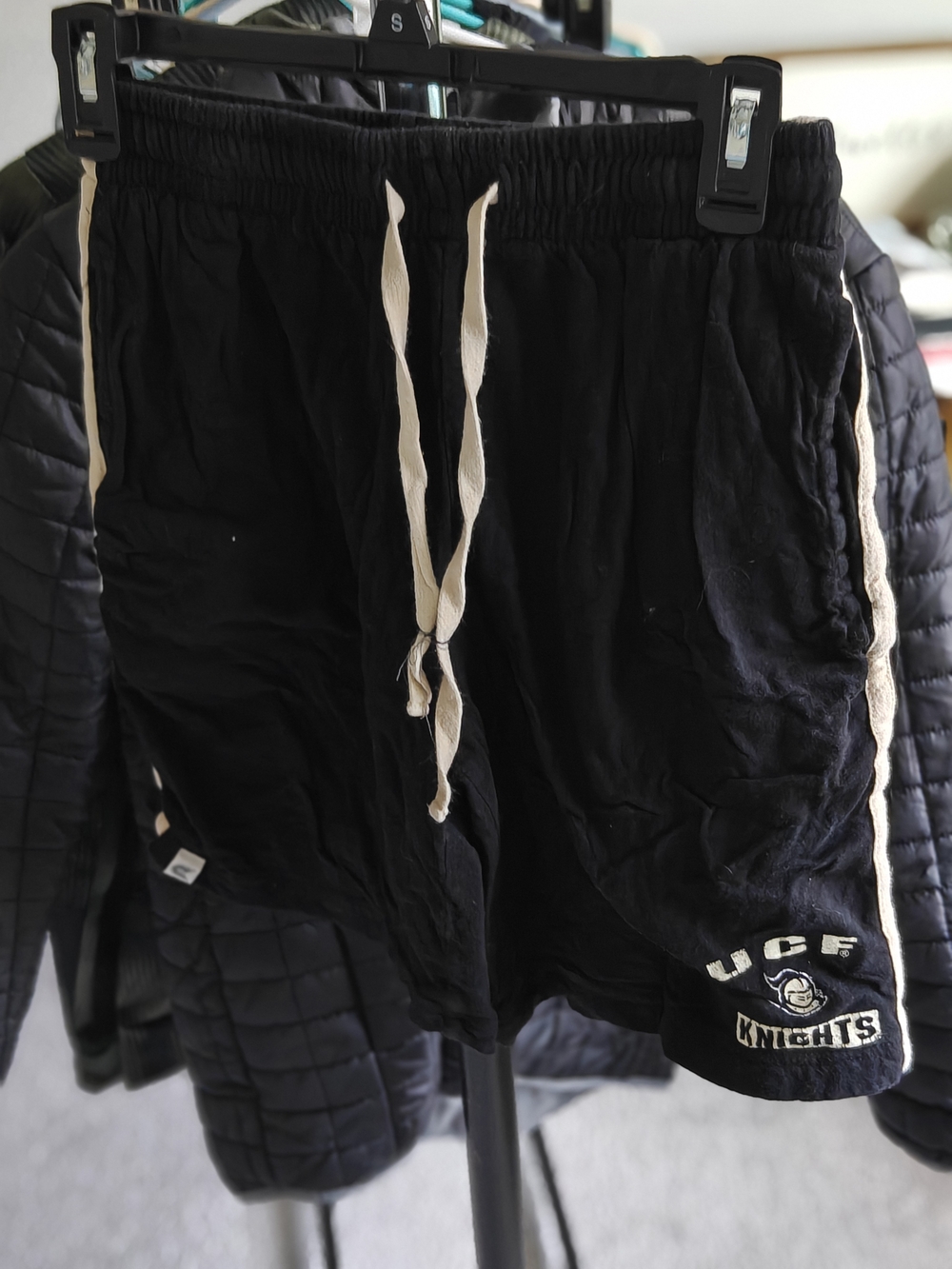 Colosseum Men’s Black Athletic Shorts with Cream Drawstring